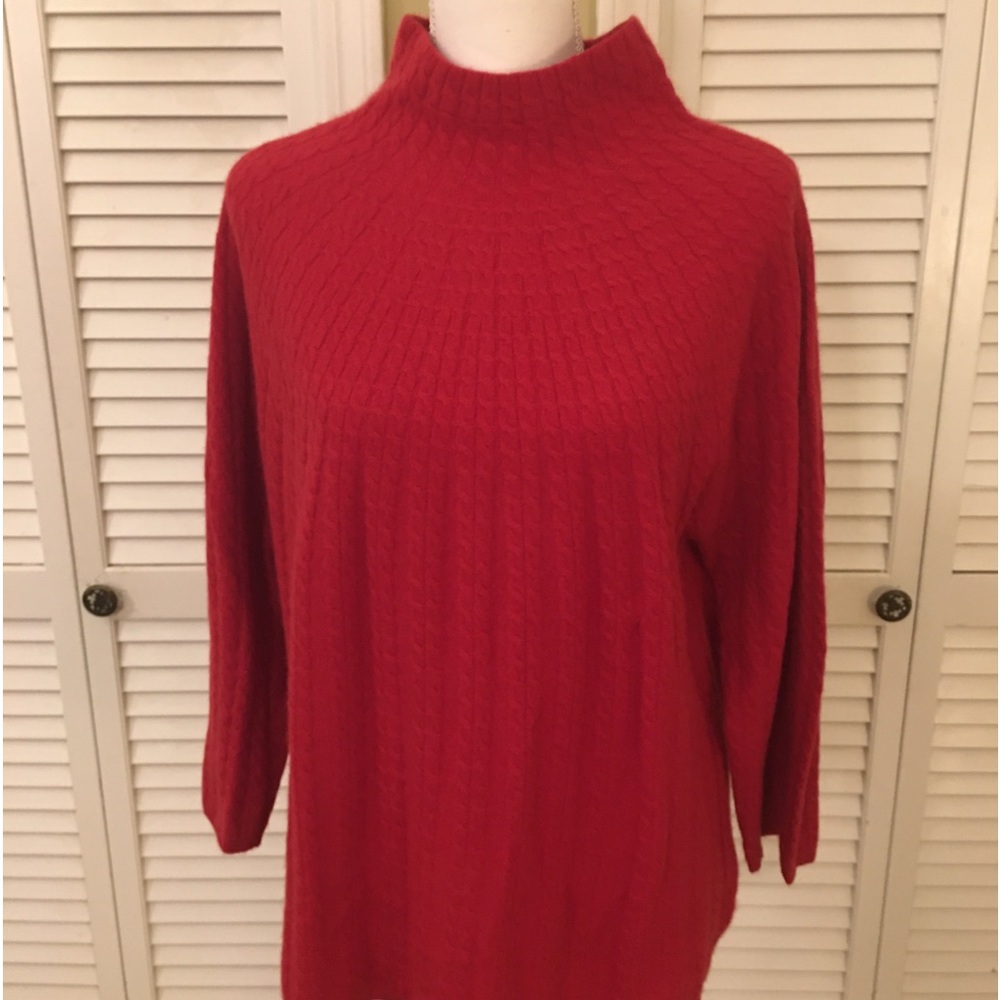 100% Cashmere Red Sweater Size XL